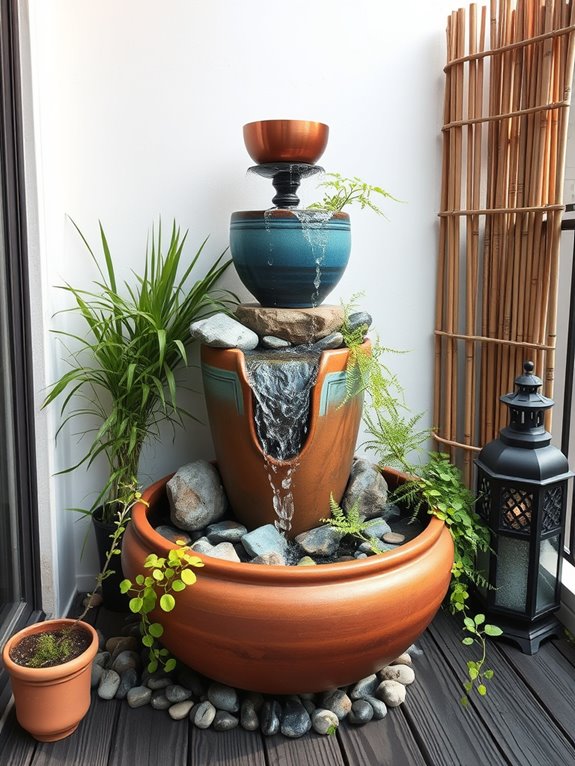 soothing tiered water feature