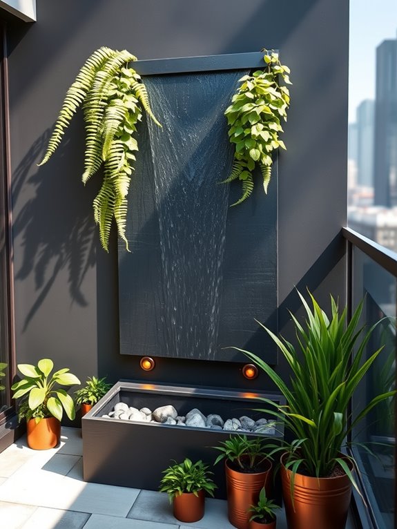 soothing vertical water feature