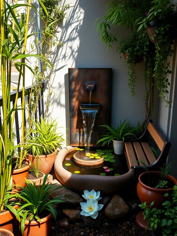 soothing water feature installation