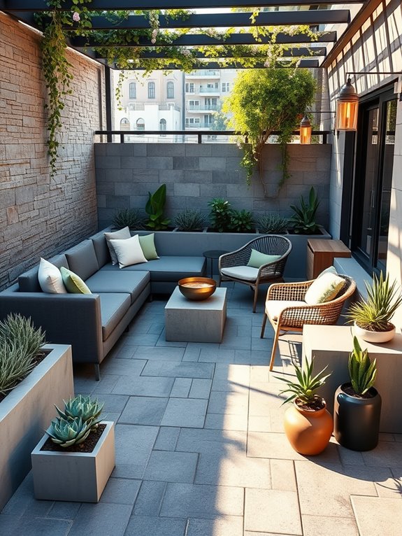 sophisticated outdoor living space