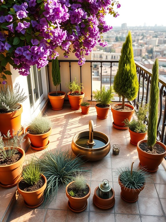 spiral patterned mediterranean garden design