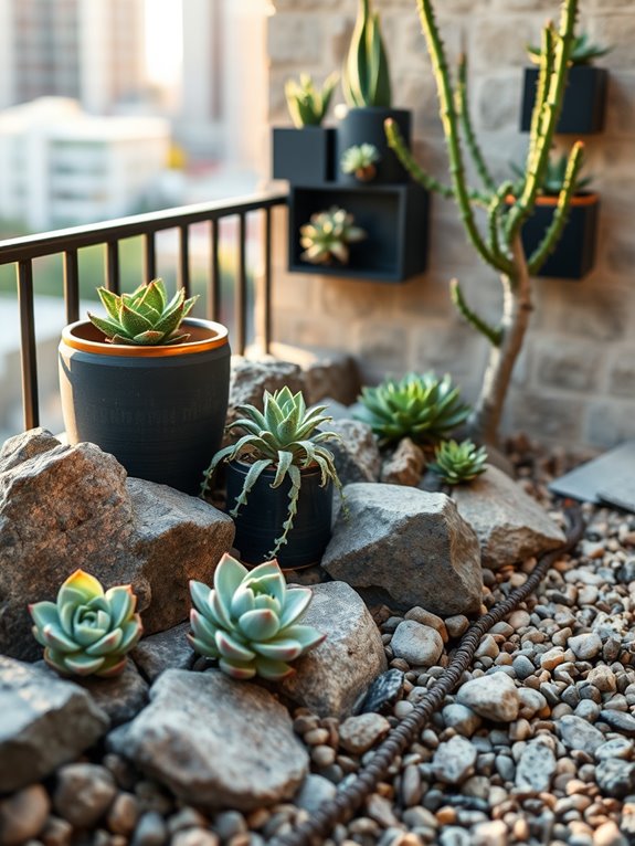 stunning succulent rock garden