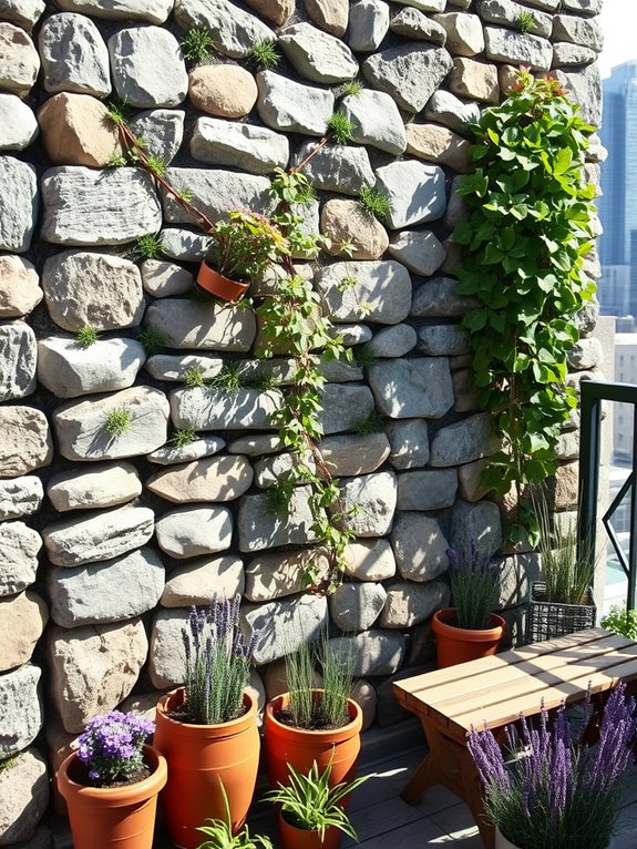 stylish stone wall installation