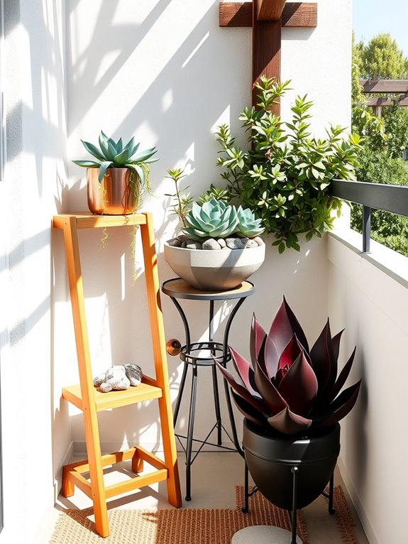 succulent display area setup