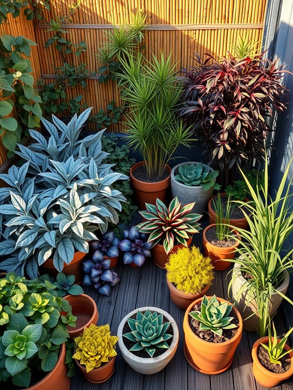 textured winter garden design