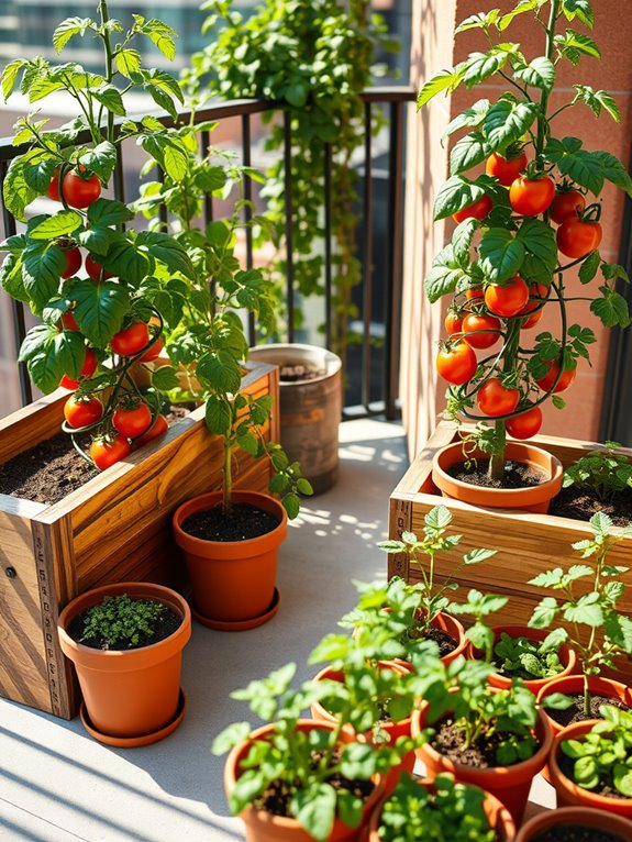 tomato container and raised bed spacing