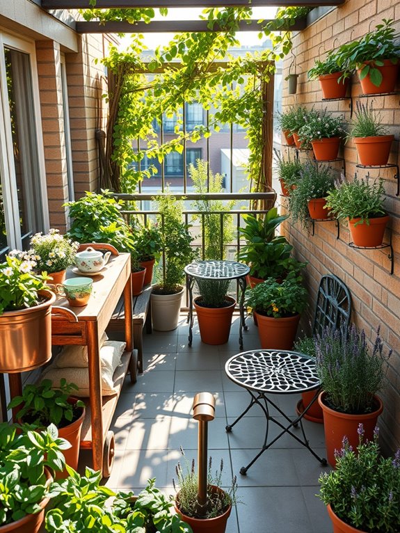 tranquil aromatic herb garden