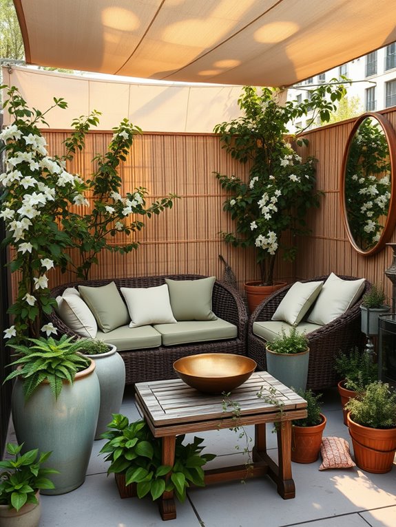 tranquil shaded outdoor retreat