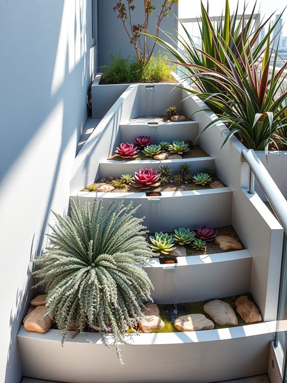 triangular terraced garden design