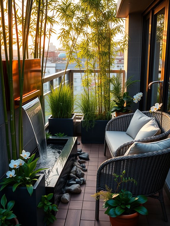 urban oasis with water features