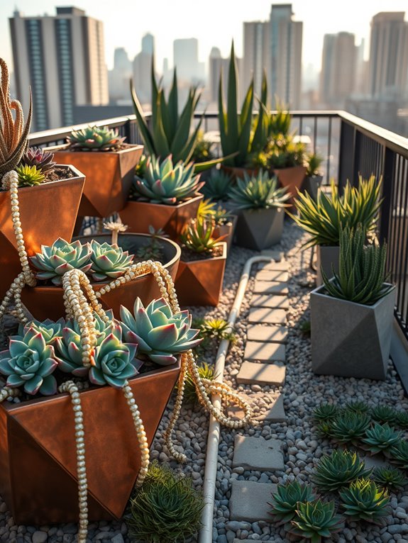 urban weather resistant succulent garden