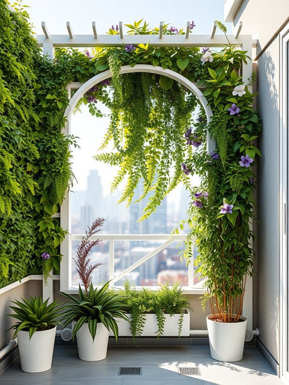 vertical garden with arbor
