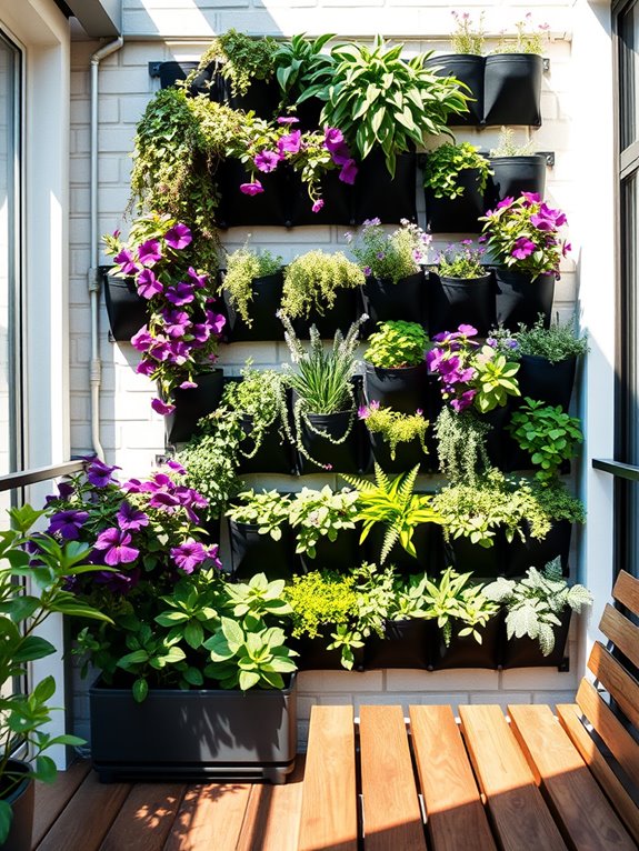 vertical herb and flower display