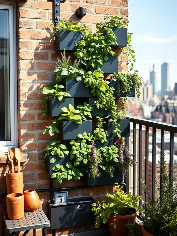 vertical herb garden installation