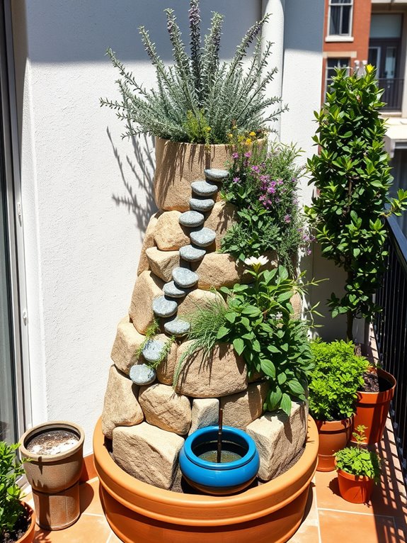 vertical herb garden spiral