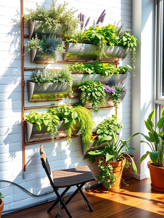 vertical herb wall garden
