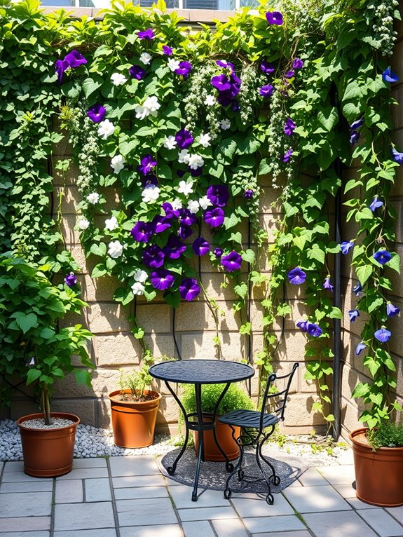 vertical oasis with climbing plants