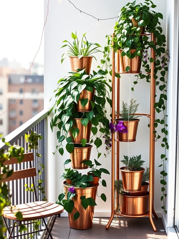 vertical plant stand arrangement