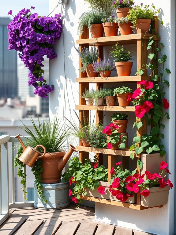 vertical stacked container garden