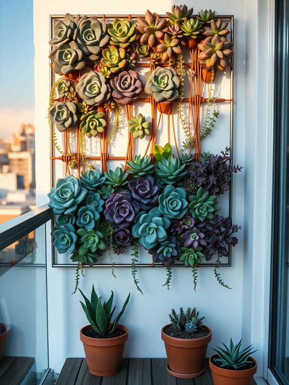 vertical succulent wall design
