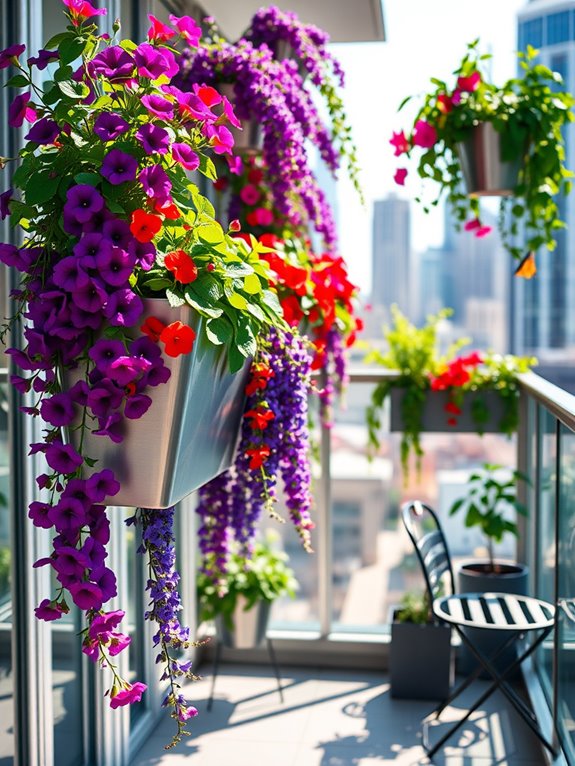 vibrant balcony rail planters