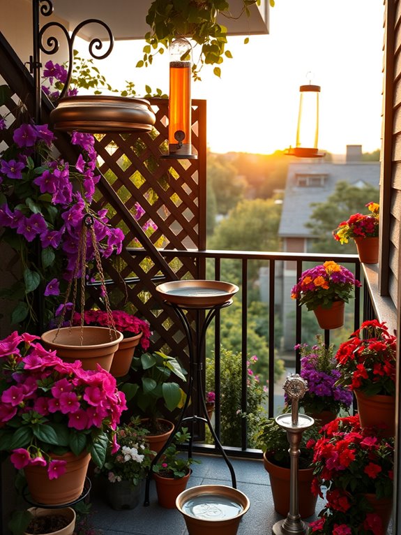 vibrant bird friendly garden installation