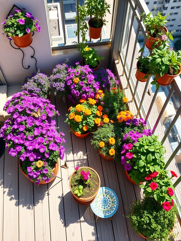 vibrant clustered plantings attract