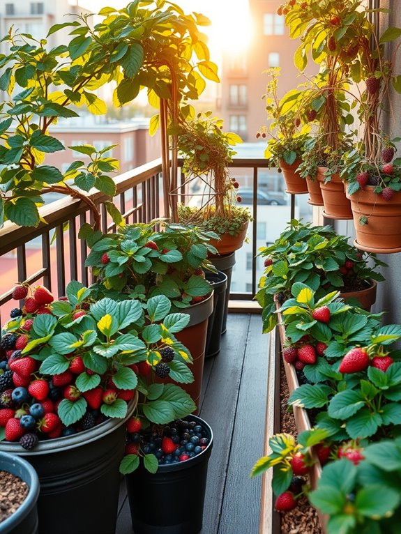 vibrant container berry garden