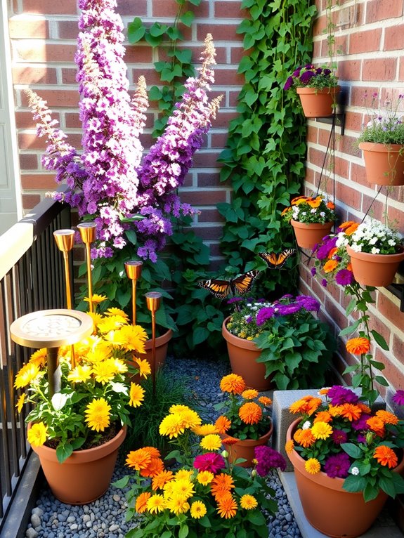 vibrant container butterfly garden
