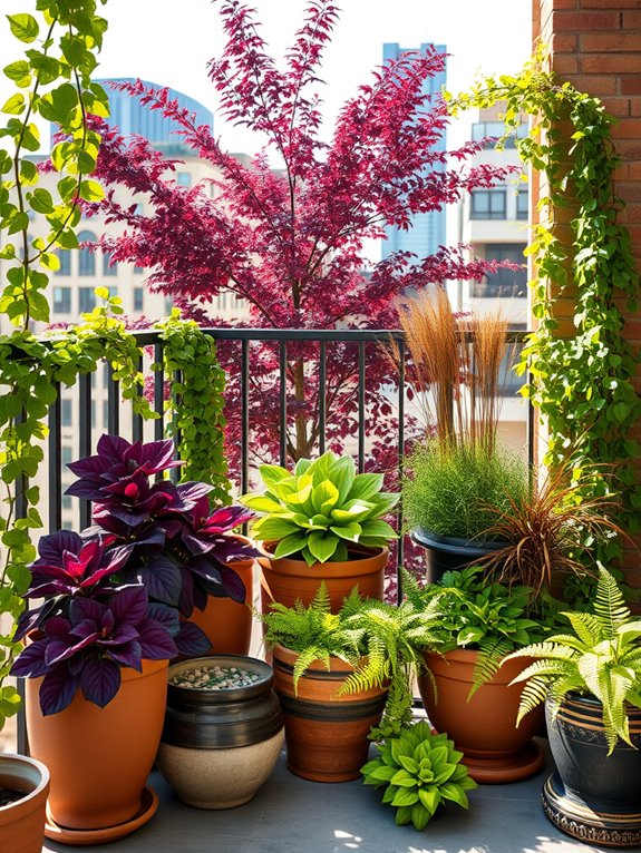 vibrant foliage container arrangements