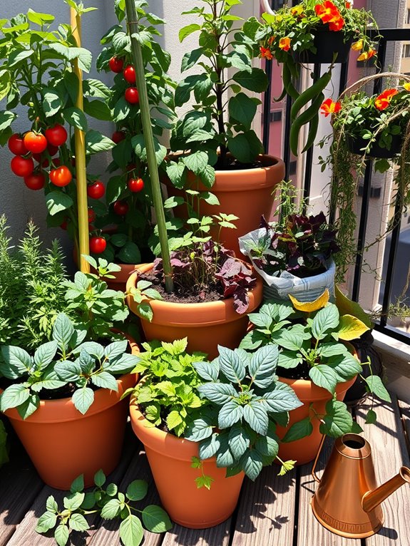 vibrant herb and vegetable garden