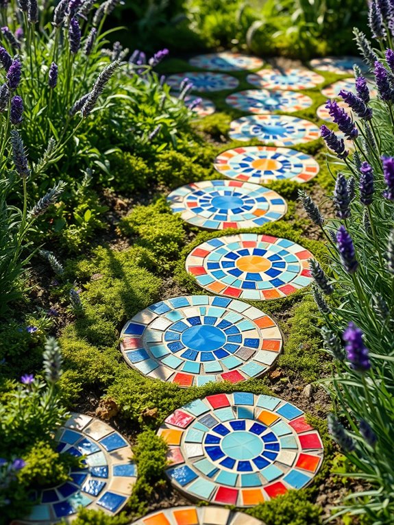 vibrant mosaic garden pathway