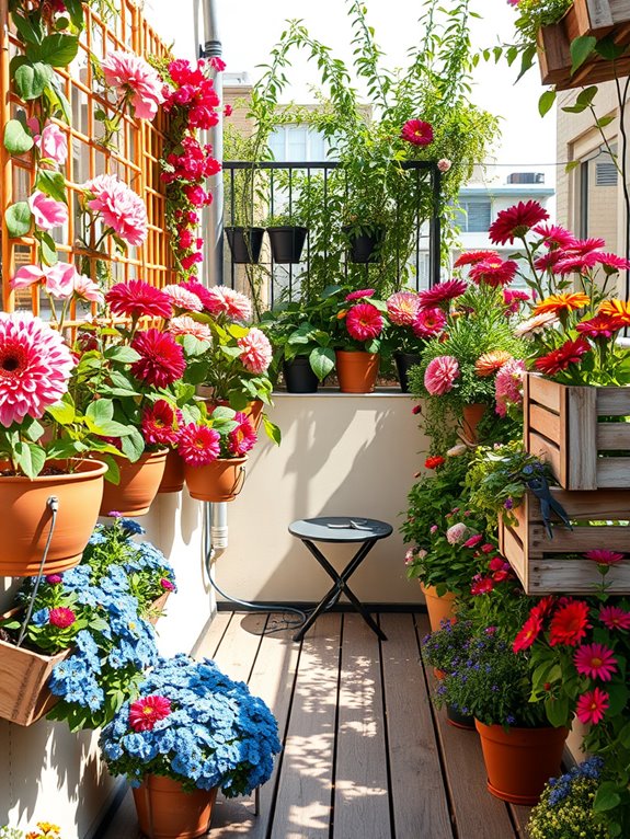 vibrant vertical flower garden