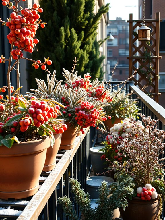vibrant winter garden berries