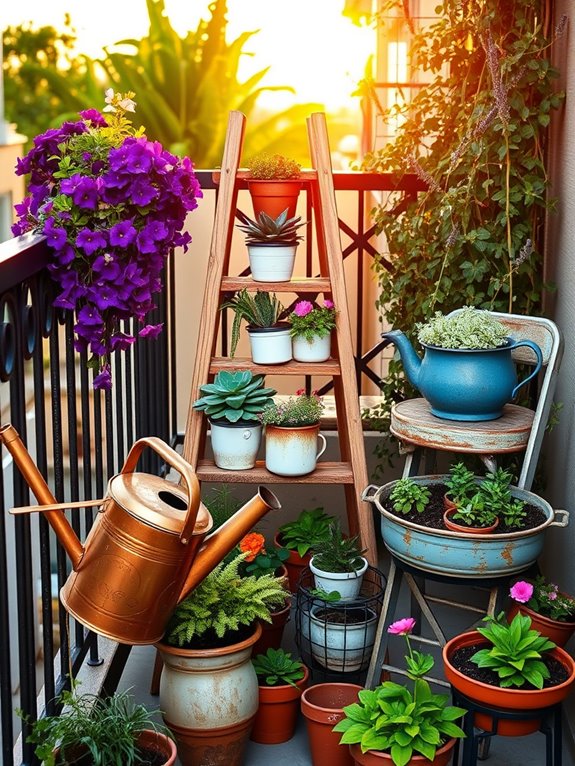 vintage containers whimsical planters