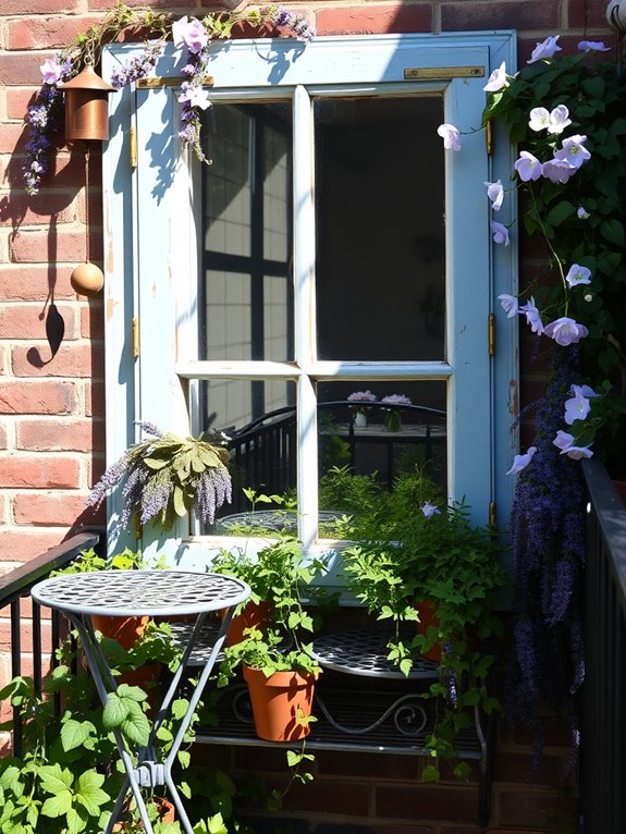vintage frames as garden portals