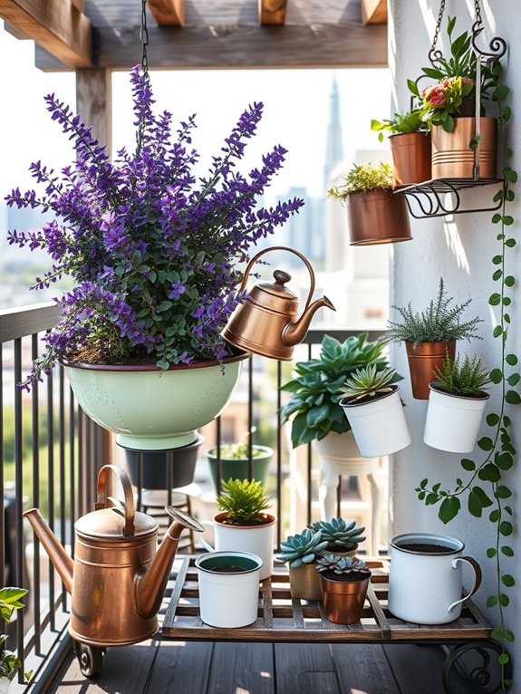 vintage kitchen item planters
