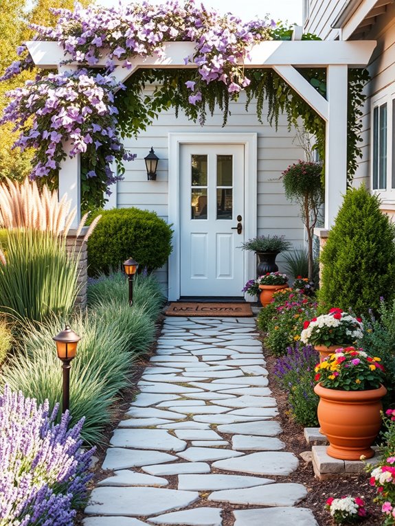 welcoming garden entry design