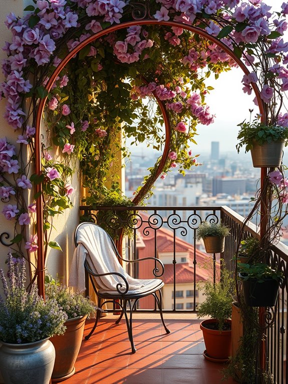 whimsical garden archway installation