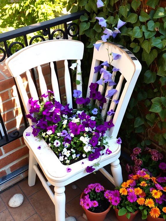 whimsical wooden chair gardens