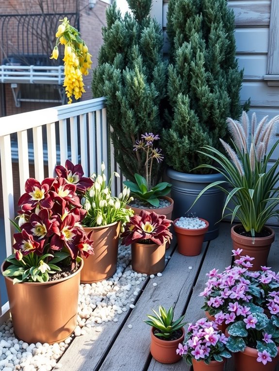 winter garden color bursts