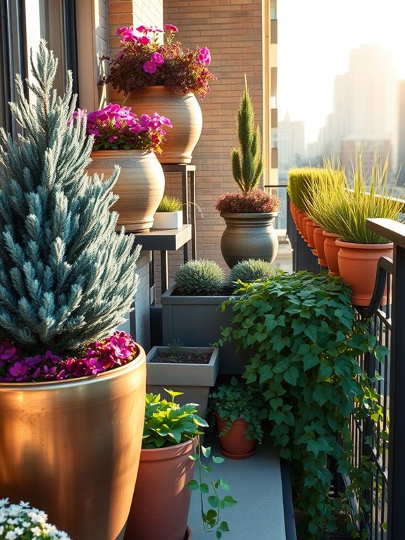 year round balcony container gardening