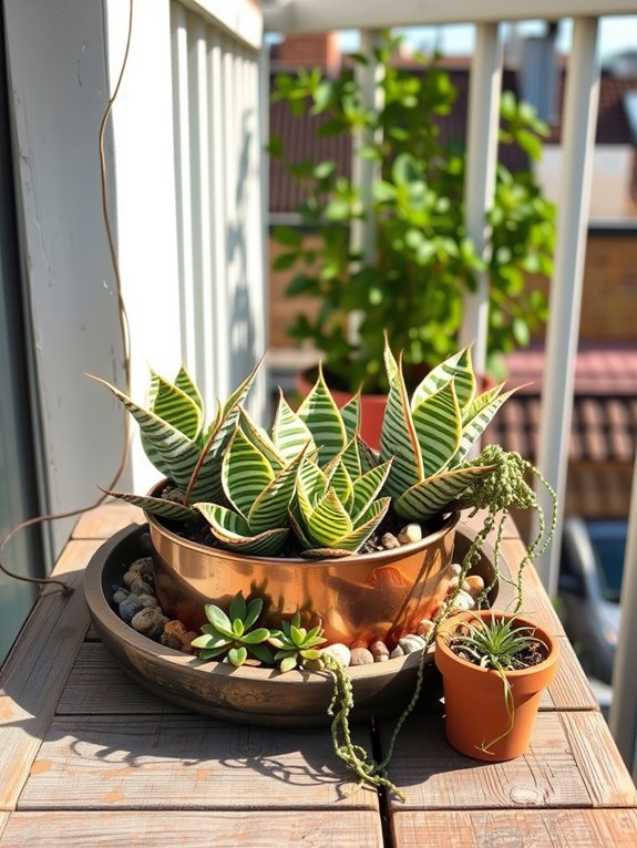 zebra striped compact succulent plant